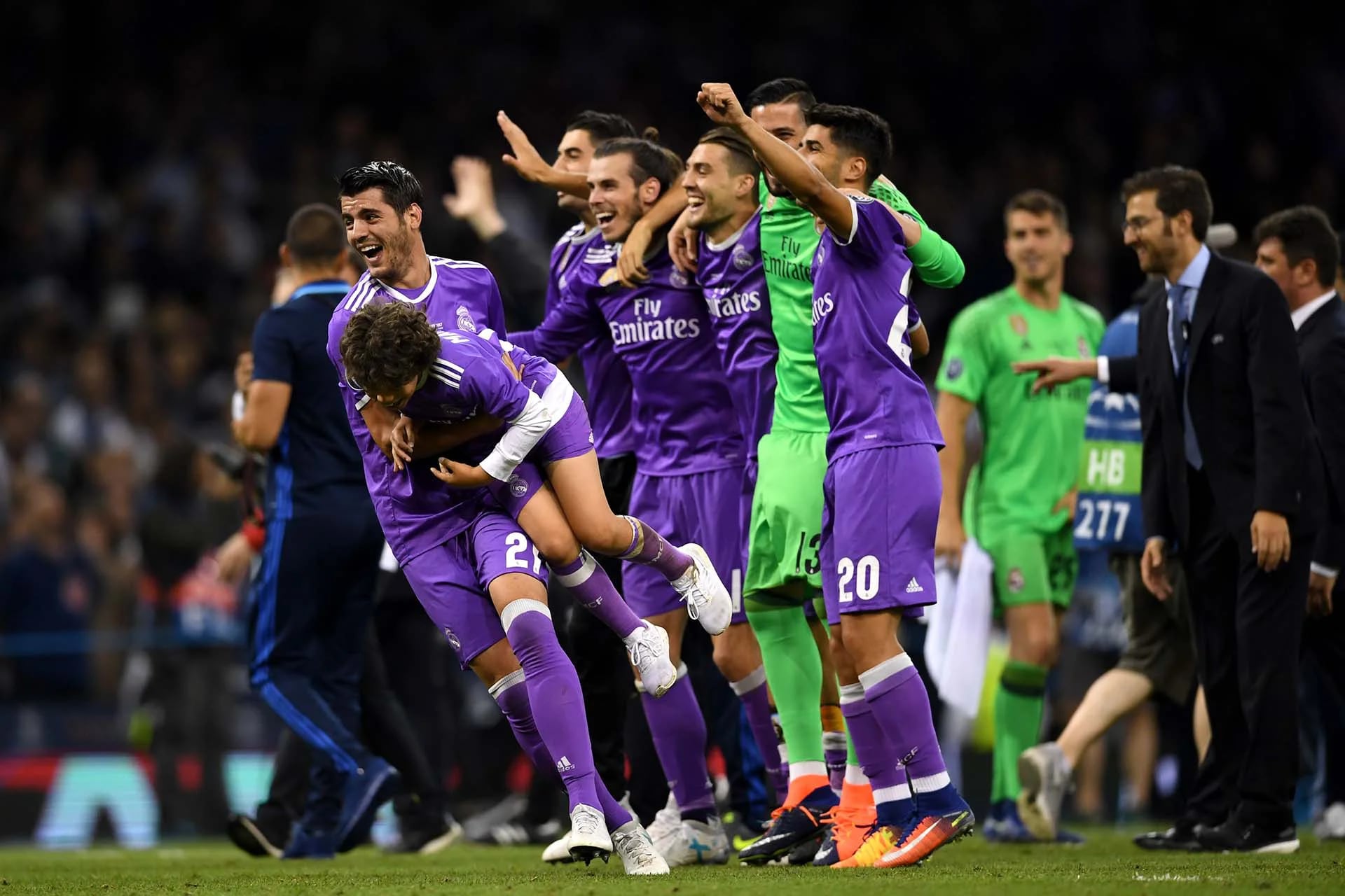 La celebración del Real Madrid tras la obtención del título