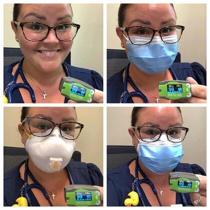 La médica pediatra Megan Hall realiza 4 experimentos sobre tapabocas y los muestra en las redes sociales