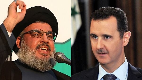 El jefe de Hezbollah, Sayyed Hassan Nasrallah y el dictador sirio Bashar al Assad