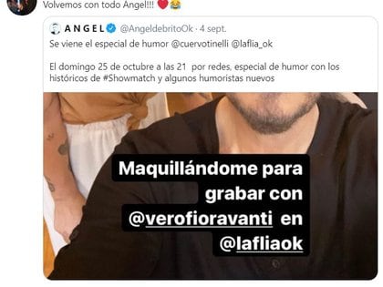Ángel de Brito confirmó la fecha del regreso de Tinelli con su programa de humor (Foto: Twitter)