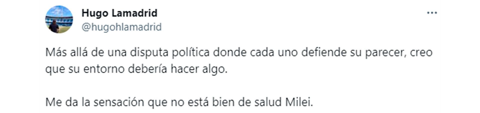 La advertencia del ex futbolista Hugo Lamadrid sobre el semblante de Javier Milei durante la entrevista que le concedió a A24.