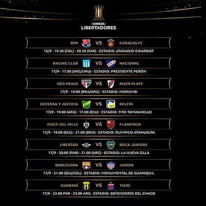 La Conmebol confirmó el calendario de la fase de grupos de la Copa Libertadores que se reanudará el 15 de septiembre