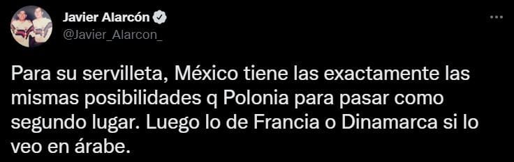 Javier Alarcón dudó que México pueda llegar al quinto partido (Foto: Twitter/@Javier_Alarcon_)