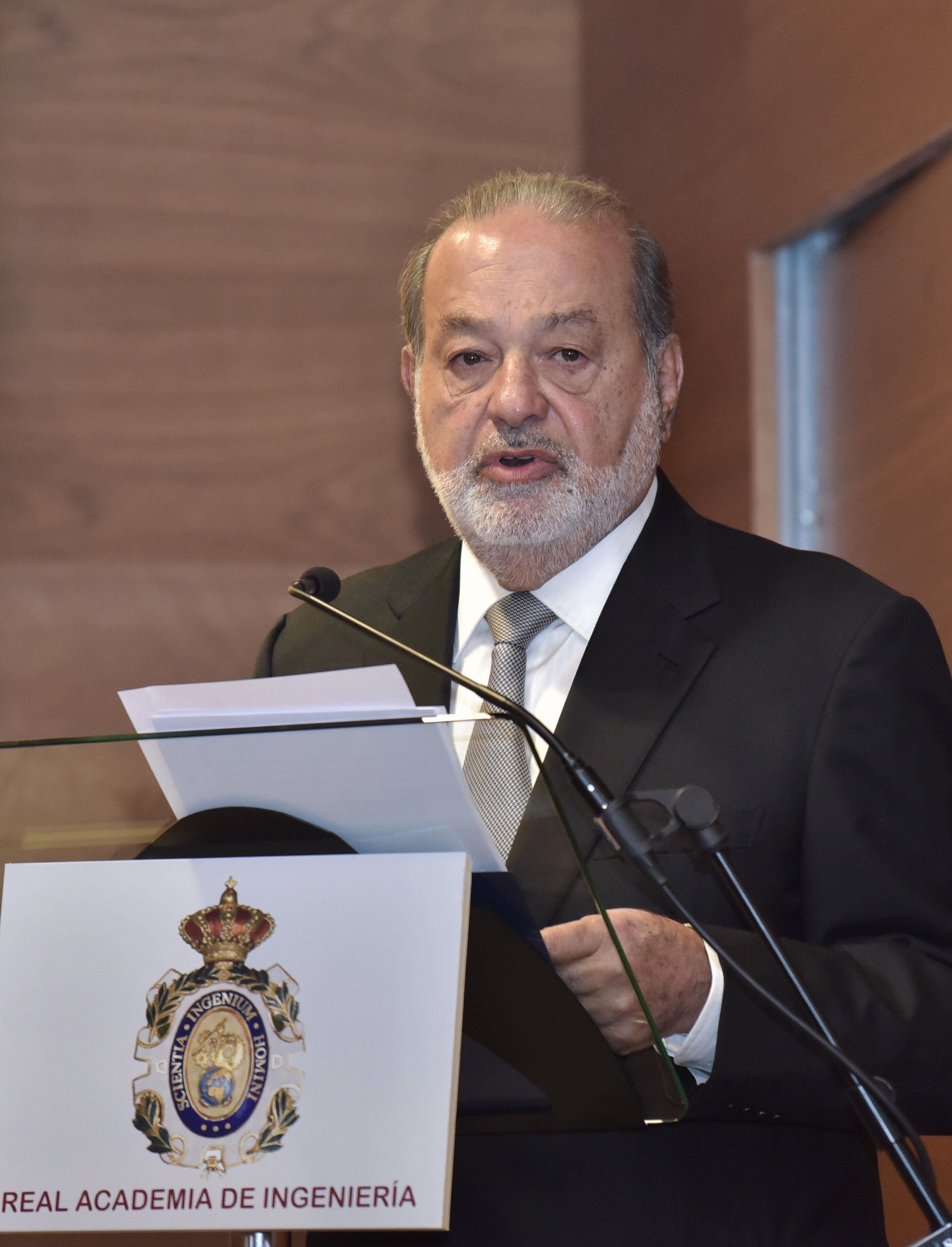 29-06-2017 Carlos Slim durante su discurso al entrar en la Real Academia de IngenieríaECONOMIA EMPRESAS ESPAÑA EUROPAREAL ACADEMIA DE INGENIERÍA