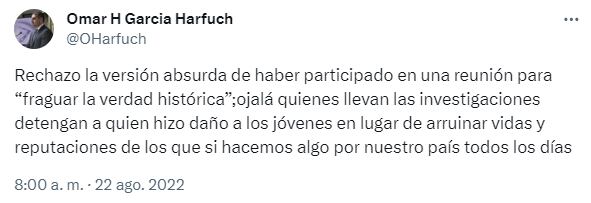 Omar García Harfuch dijo que no estuvo involucrado en la reunión en donde supuestamente se elaboró la llamada Verdad Histórica del Caso Ayotzinapa (Captura de Pantalla)
