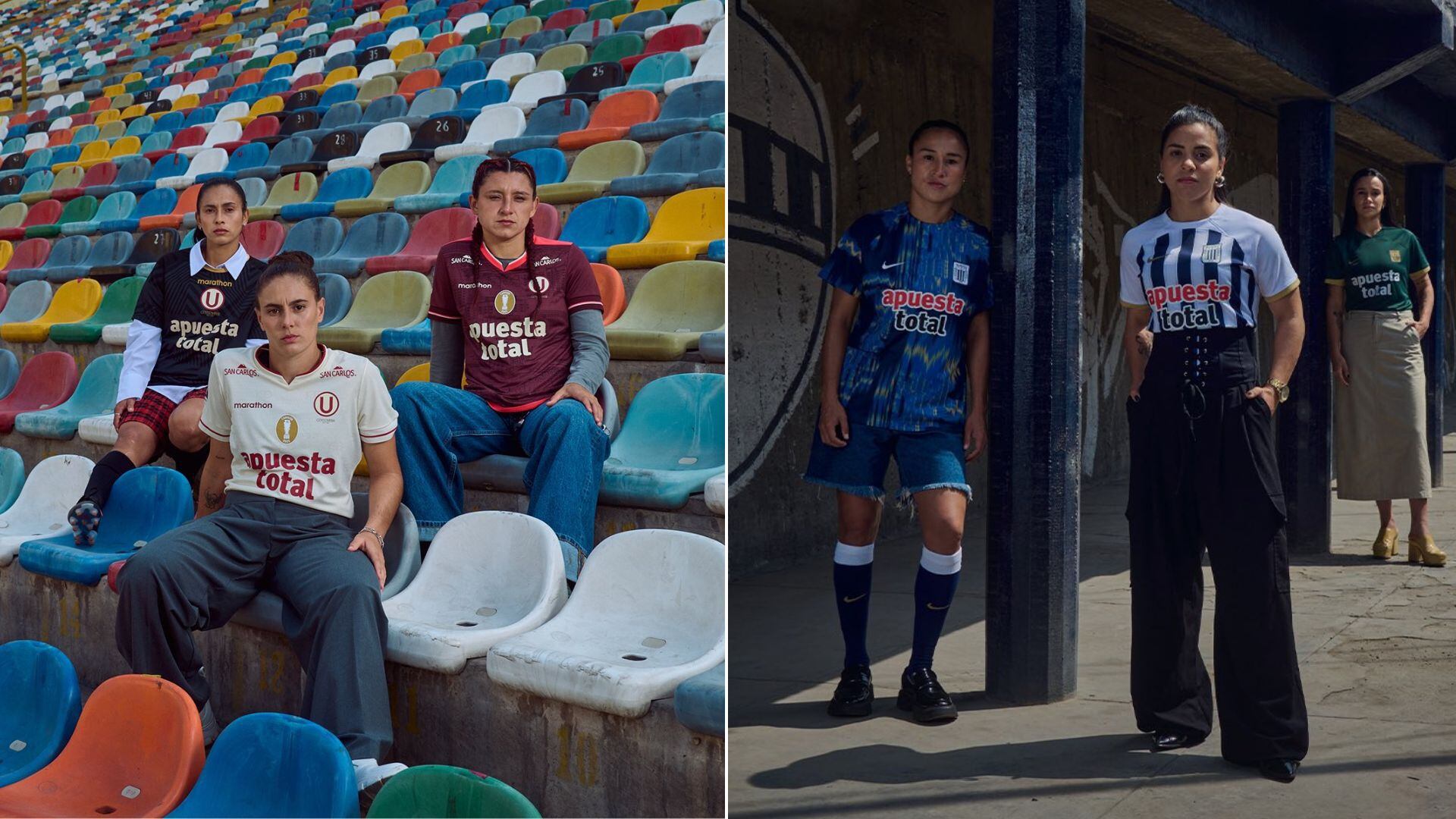Sesión de fotos de futbolistas de Universitario y Alianza Lima previo al clásico por la Liga Femenina 2024.