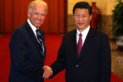Mandatory Credit: Photo by Quirky China/Shutterstock (1420769a)
American Vice President Joe Biden with Chinese Vice President Xi Jinping
American Vice President Joe Biden meets Chinese Vice President Xi Jinping, Beijing, China - 18 Aug 2011
American Vice President Joe Biden met for talks with his Chinese counterpart Xi Jinping today during his first official visit to China