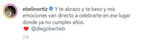 Ebelin Ortiz y su mensaje a Diego Bertie por su cumpleaños. (Instagram)