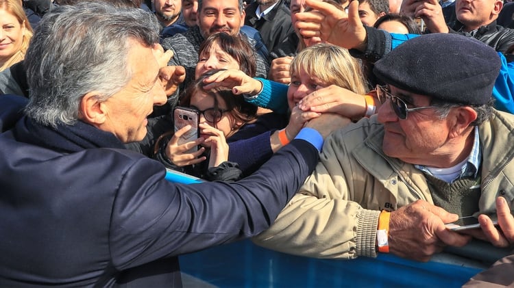 Macri ayer en Olivares, cerca de Rosario. (Presidencia)