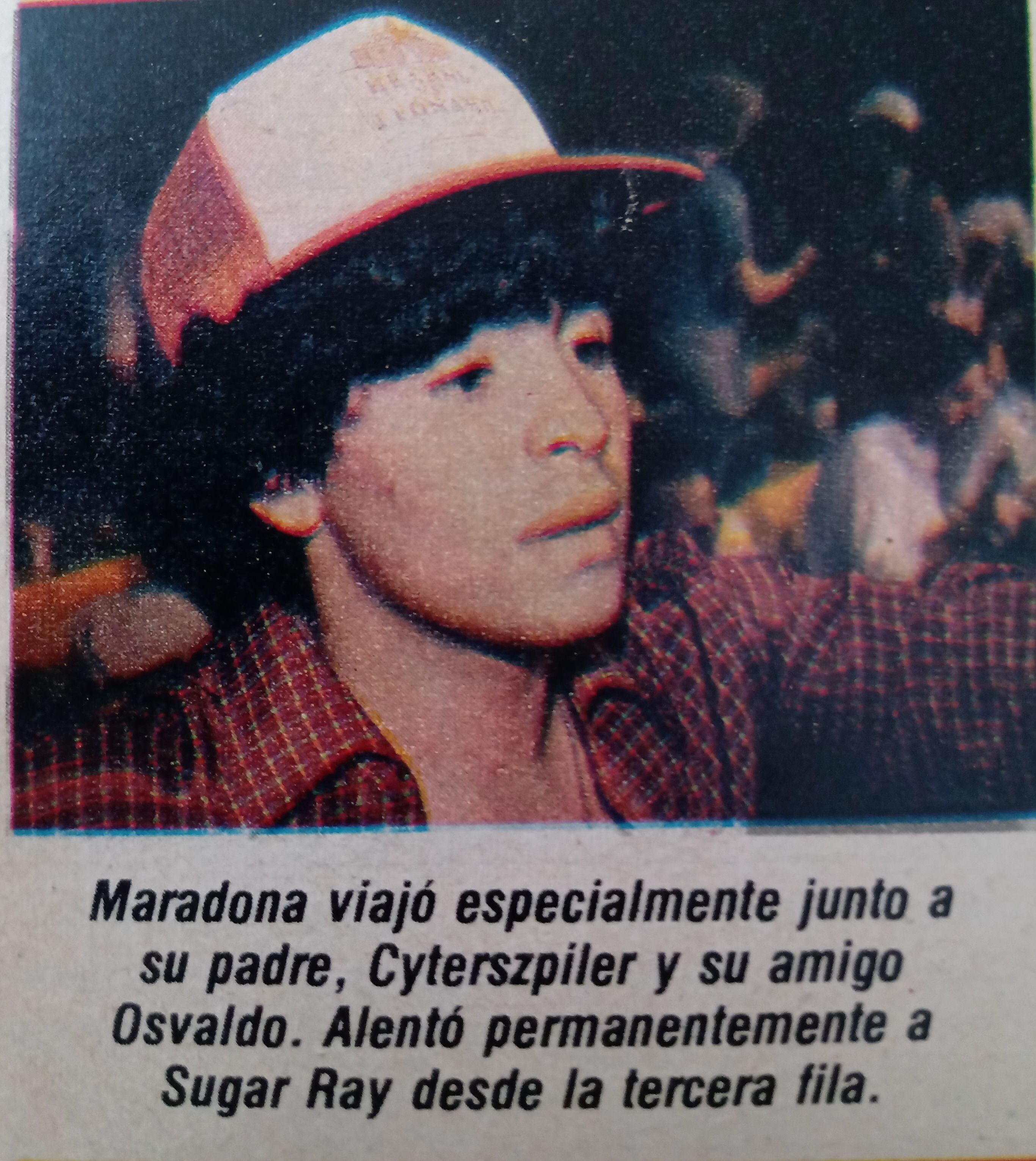Maradona en la pelea Hearns-Leonard de 1981