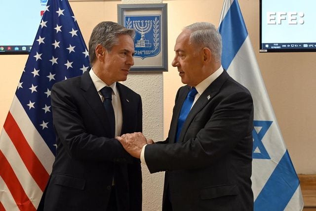 Antony Blinken se reunió este jueves con Benjamin Netanyahu en Israel (EFE/EPA/GPO/CHAIM CHAIM)