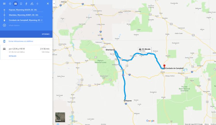Los tres gatos diagnosticados con peste bubónica en los seis últimos meses se encontraban en diferentes estados de Wyoming, por lo que se considera que no existe un vínculo sino que se trataría de casos aislados (Foto: Google Maps)