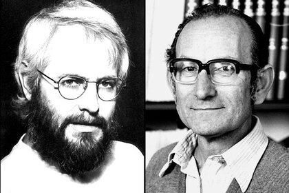 César Milstein y el alemán George Kohler, con quien publicó el trabajo sobre los anticuerpos monoclonales  