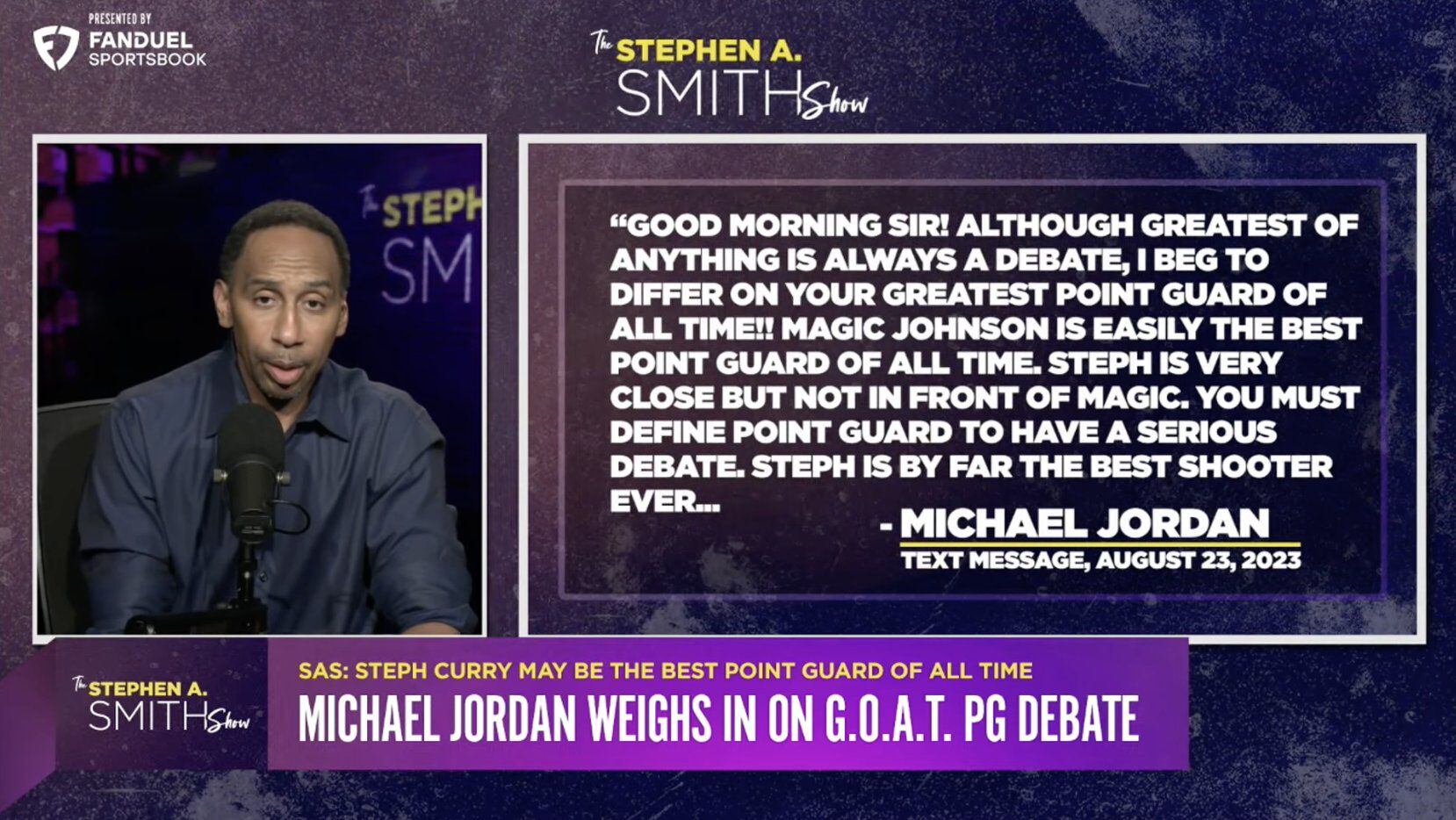 El mensaje de texto que envió Michael Jordan al periodista Stephen Smith de ESPN