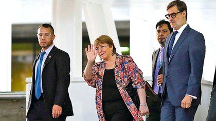 Bachelet durante la visita a Venezuela en el 2019