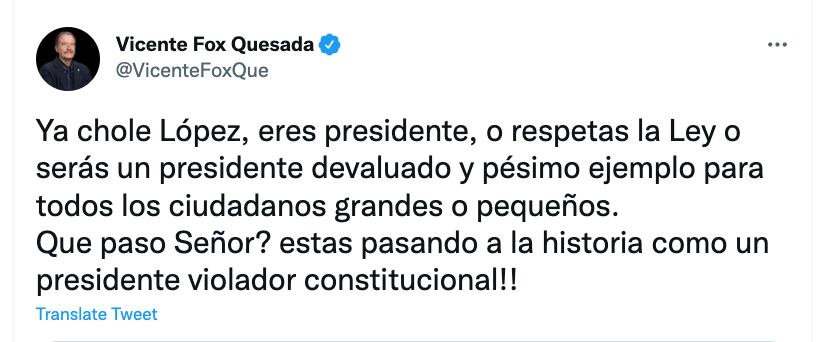 Vicente Fox//AMLO/Electoral Ban