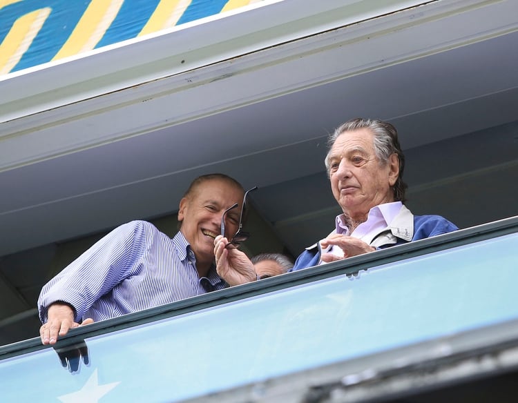Franco Macri en el estadio de Boca, en la época en la que su hijo Mauricio era presidente de Boca (foto NA)