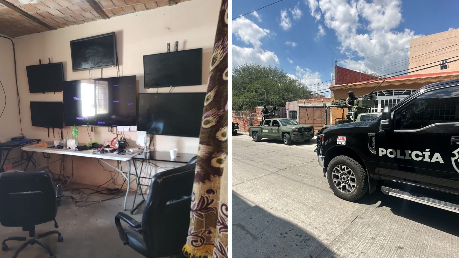 Los inmuebles estaban equipados con computadoras y pantallas para vigilar el municipio. (X/@SSeguridadJal)