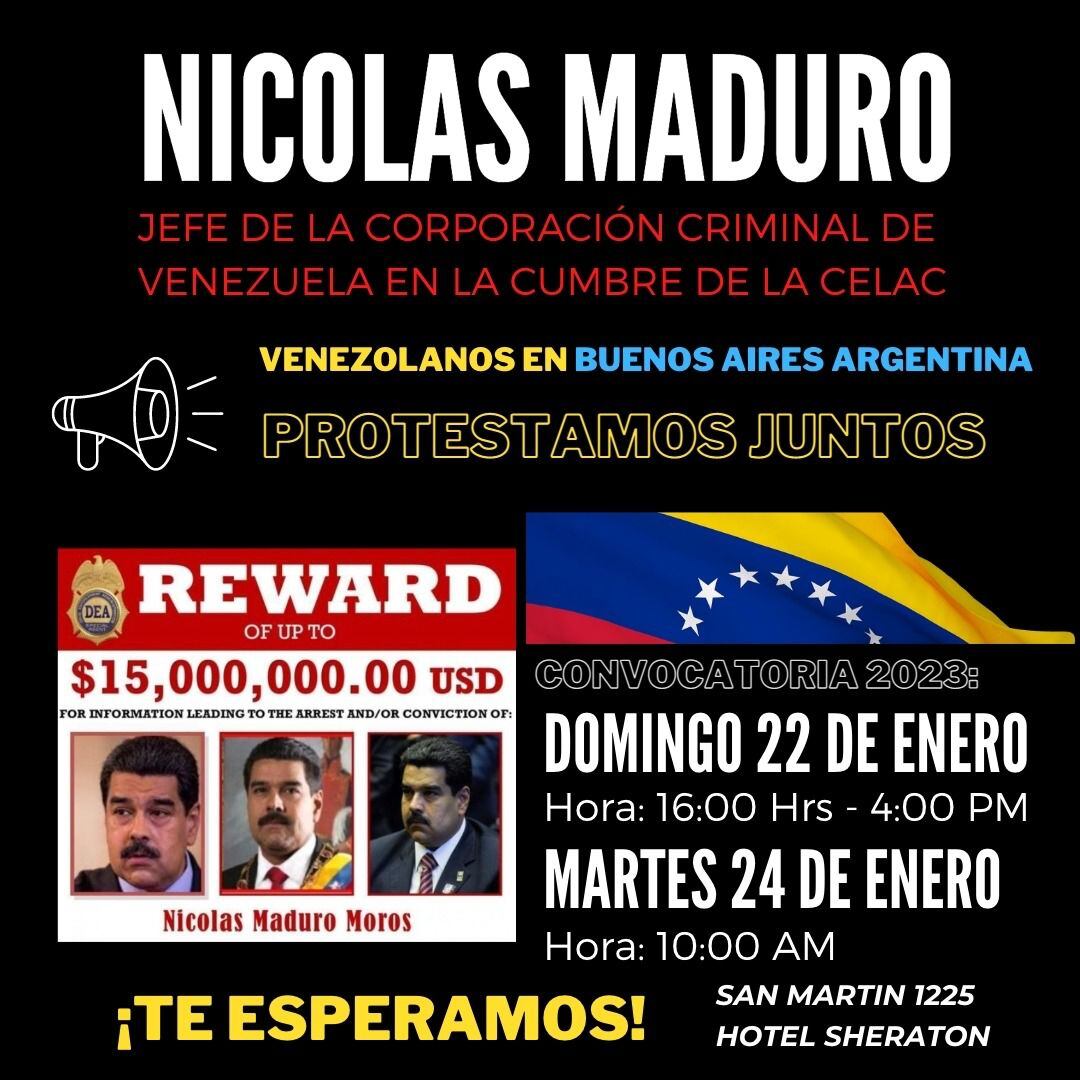 Venezolanos en Argentina convocó a una marcha contra Nicolás Maduro