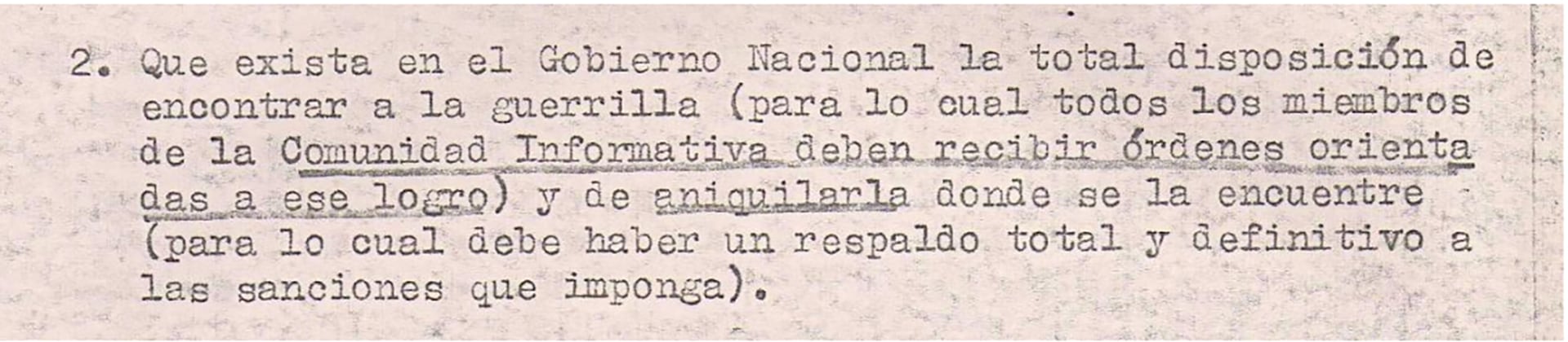 Observaciones de Luciano Menéndez al comandante del Cuerpo III