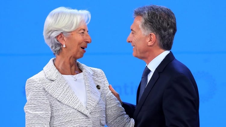 Christine Lagarde, ex directora del FMI, y Mauricio Macri