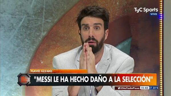 Flavio Azzaro es la cara más miserable del periodismo deportivo, capaz de condenar a un jugador como Messi desde una silla en un estudio de televisión montado en Rusia con el fin de sumar rating a como dé lugar. De las boludeces que dijo Azzaro no se vuelve.