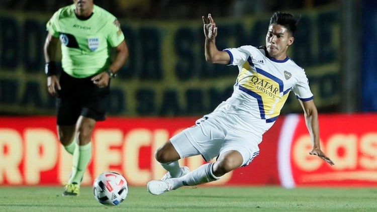 Pol Fernández, en el debut en su segunda etapa en Boca