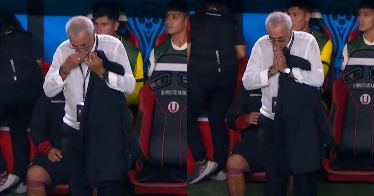 The curious ritual of Jorge Fossati in the middle of the match between Universitario and Cienciano for the Copa Sudamericana