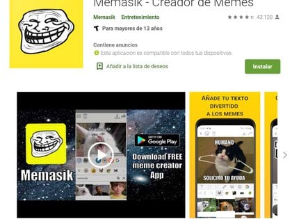 Memasik ofrece facilidades para sumar stickers y editar textos