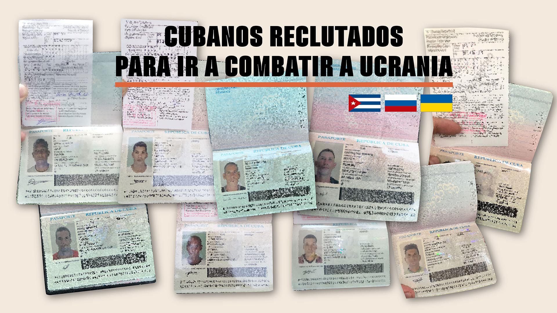 Pasaportes de cubanos reclutados para ir a combatir a Ucrania