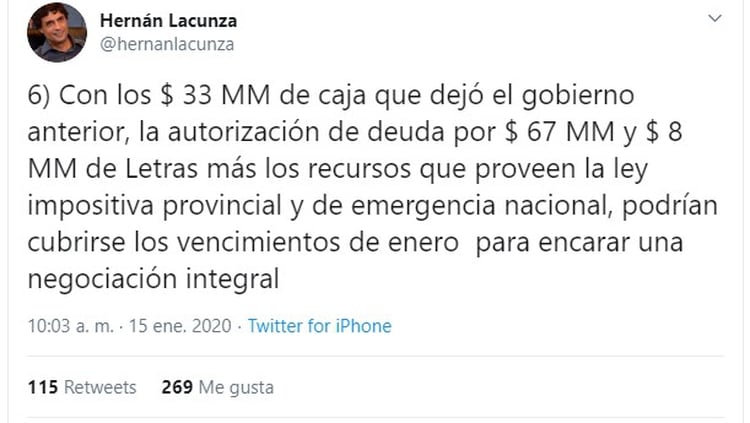 Hernán Lacunza había anticipado la forma de pagar el bono 2021 con recursos propios
