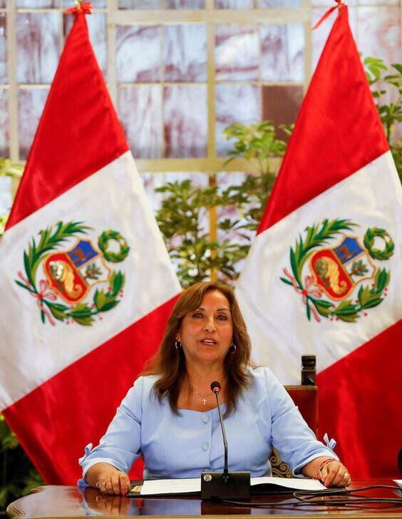 FOTO DE ARCHIVO. La presidenta peruana, Dina Boluarte, durante un encuentro con medios, en Lima, Perú. Febrero 10, 2023. REUTERS/Alessandro Cinque