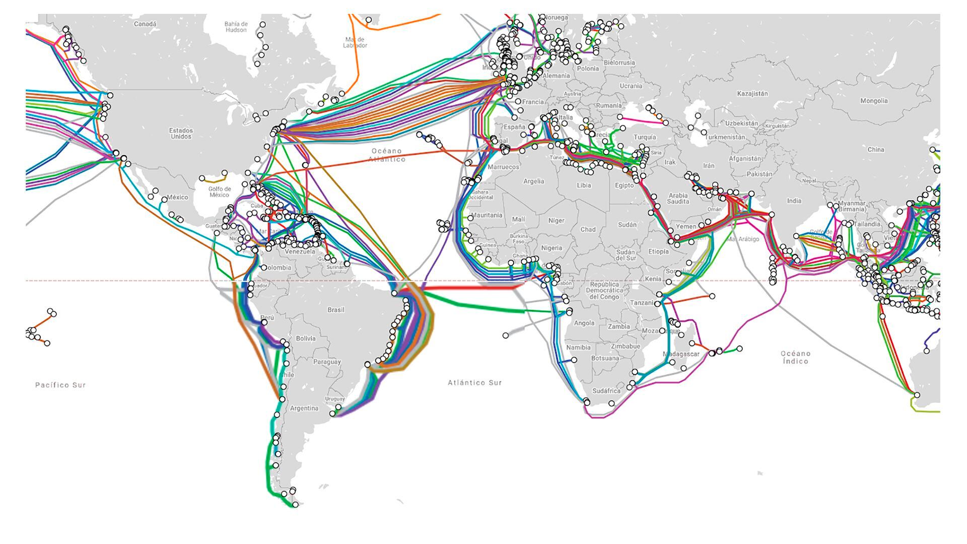 Fibra Óptica Cables Submarinos Internet Red Mundial Las Toninas
