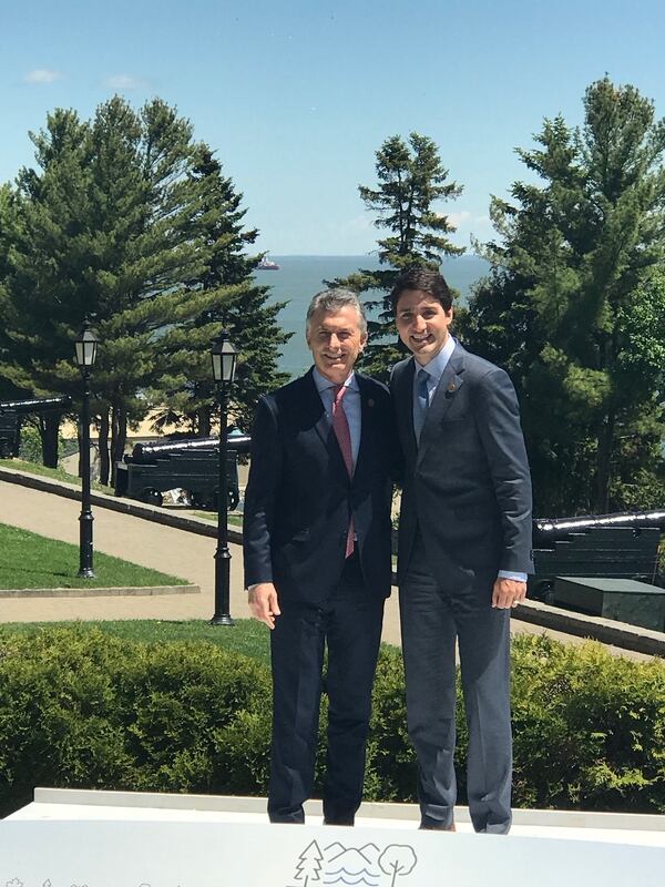 Macri junto a Trudeau (Presidencia)
