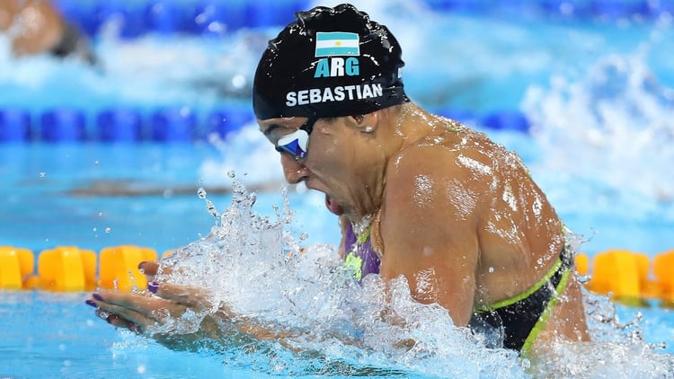 Julia Sebastián durante los Panamericanos de Lima (AP Photo/Fernando Vergara)
