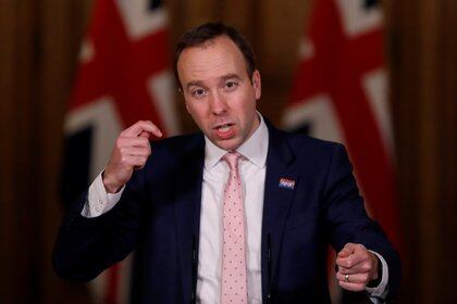Britain's Health Secretary Matt Hancock, speaks on further restrictions to be put in place due to the ongoing coronavirus disease (COVID-19) pandemic at a news conference inside 10 Downing Street in London, Britain December 23, 2020. Kirsty Wigglesworth/Pool via REUTERS