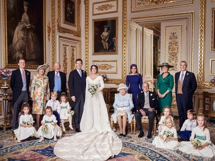 La familia real en la boda de la princesa Eugenie y Jack Brooksbank