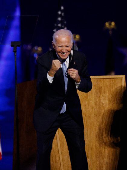 Joe Biden dio su primer discurso como presidente electo frente a sus seguidores en Wilmington, Delaware (Foto: REUTERS/Jim Bourg)