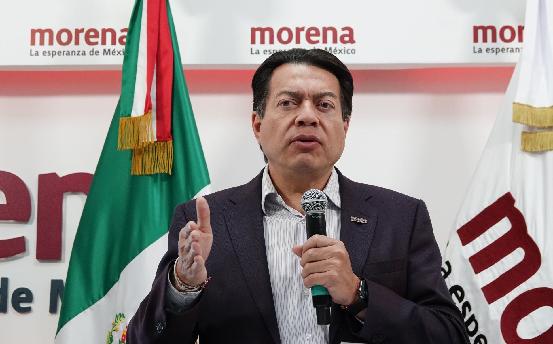Mario Delgado , el presidente del partido oficialista, durante varios actos políticos en 2023. (Cuartoscuro)