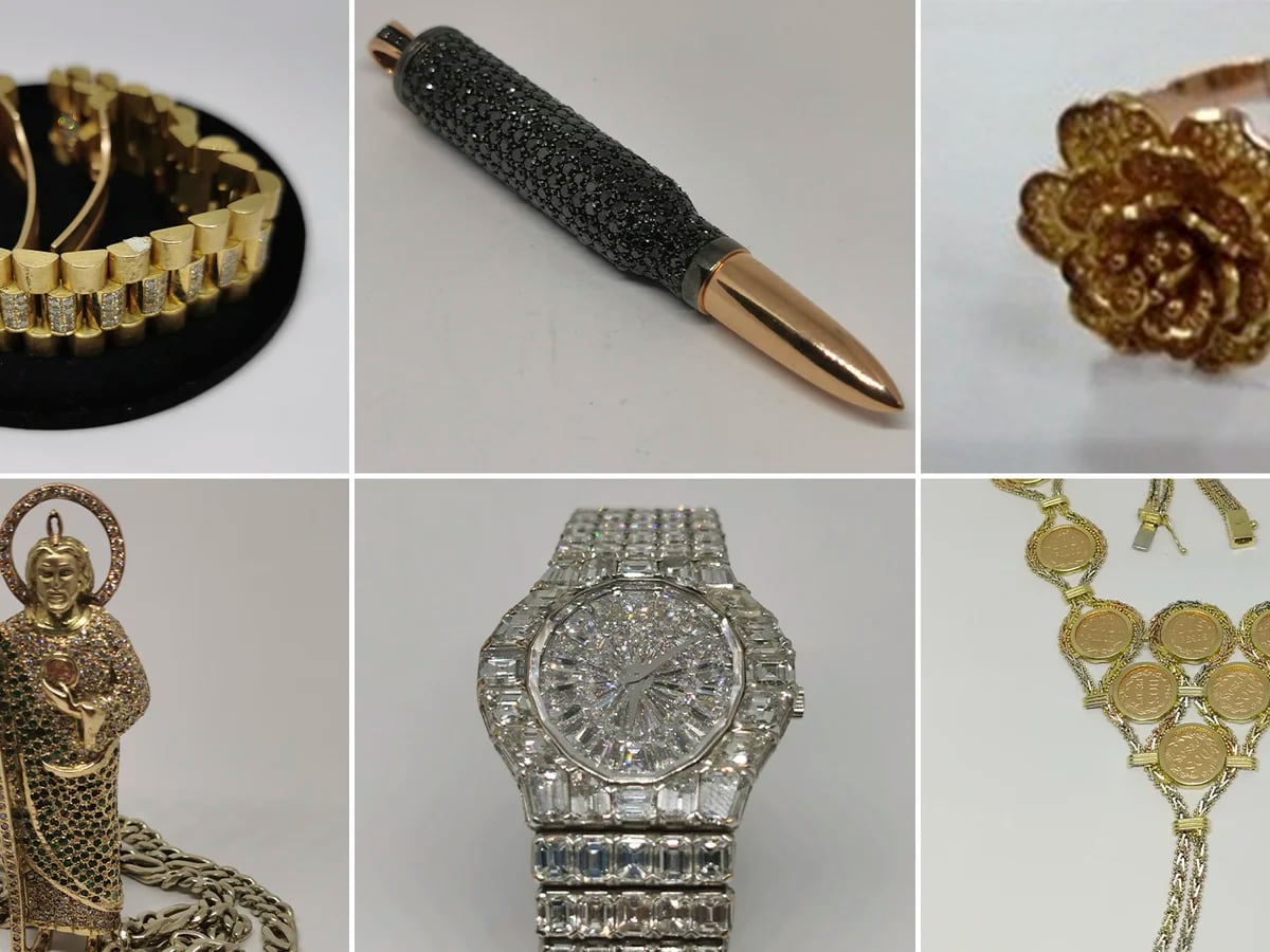 en oro, y de lujo: las joyas incautadas al narco que subastará el gobierno de López Obrador - Infobae
