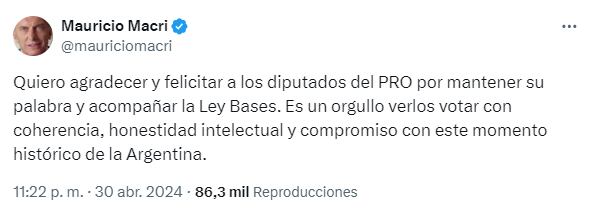 Mauricio Macri Ley Bases