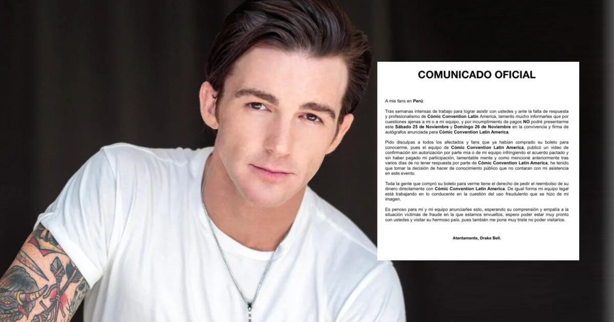 Drake Bell cancels his visit to Peru and denounces fraud: “I apologize to everyone affected”