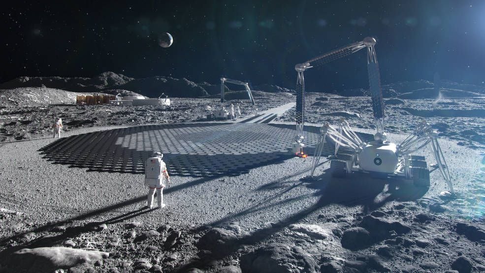 Maqueta de una base en 3D en la Luna. (foto: NASA)