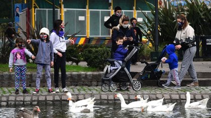 Una imagen de la reapertura del Parque Centenario, en la Ciudad de Buenos Aires (Maximiliano Luna)