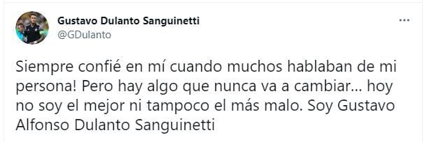 Gustavo Dulanto en Twitter.