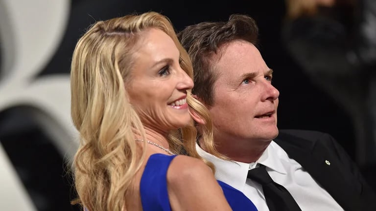  Michael J. Fox con su esposa Tracy Pollan 