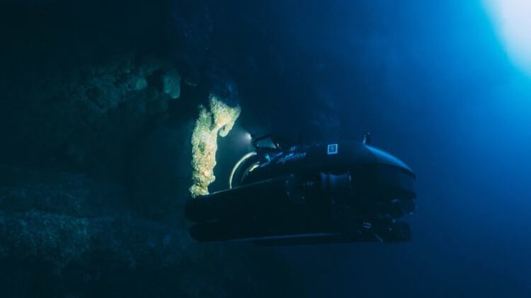 El submarino en las profundidades.