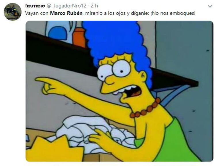 Marge Simpson también sufre por Marco Ruben