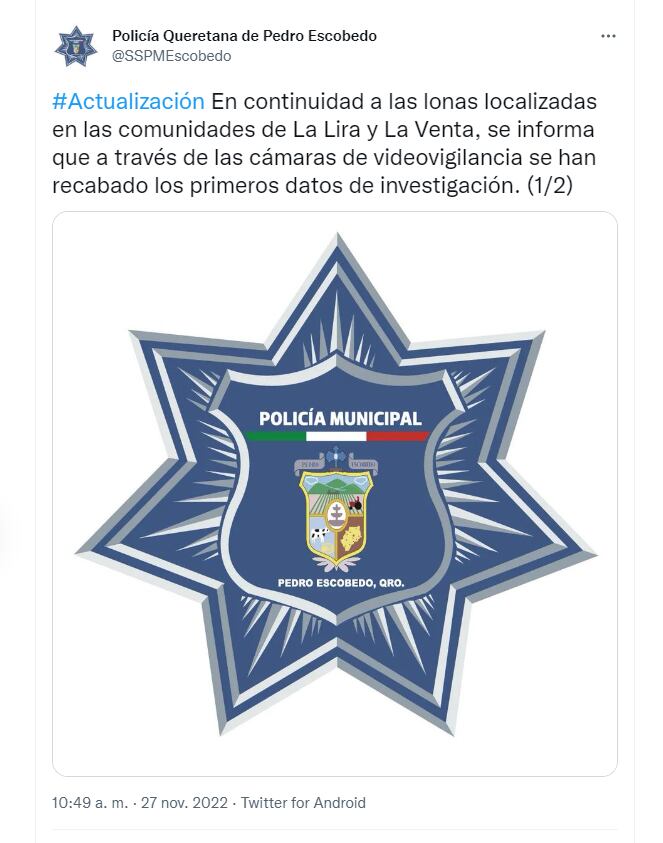 Policía Queretana de Pedro Escobedo narcomensajes CJNG Querétaro