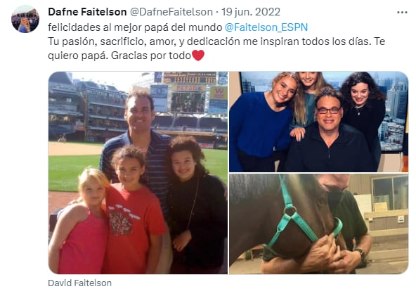 Dafne Faitelson externó el amor y orgullo hacia su padre

Foto: Captura de pantalla, Twitter/Dafne Faitelson
